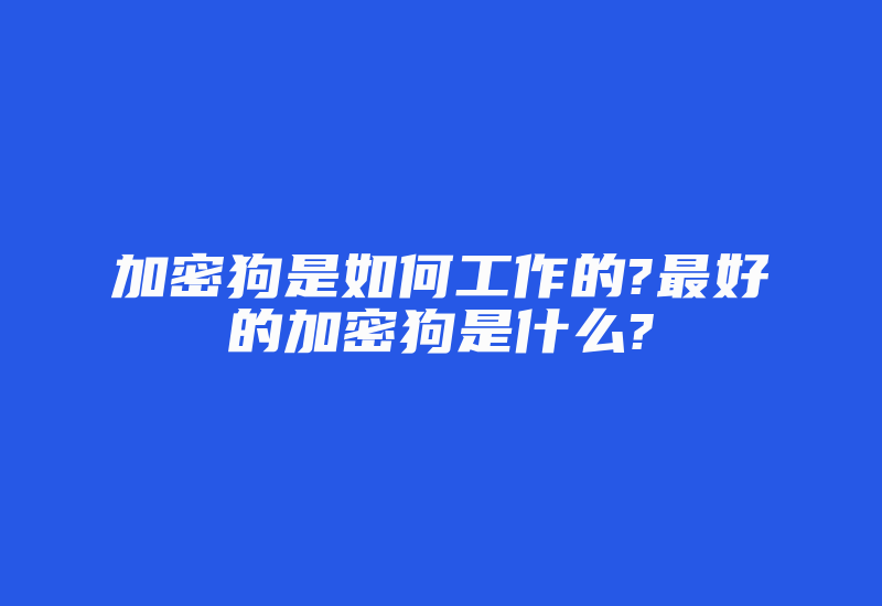 加密狗是如何工作的?最好的加密狗是什么?-加密狗模拟网