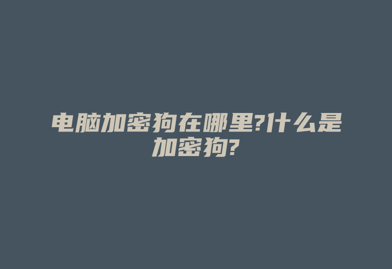 电脑加密狗在哪里?什么是加密狗?-加密狗模拟网