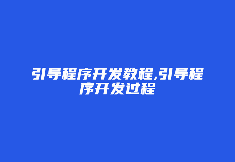 引导程序开发教程,引导程序开发过程-加密狗模拟网