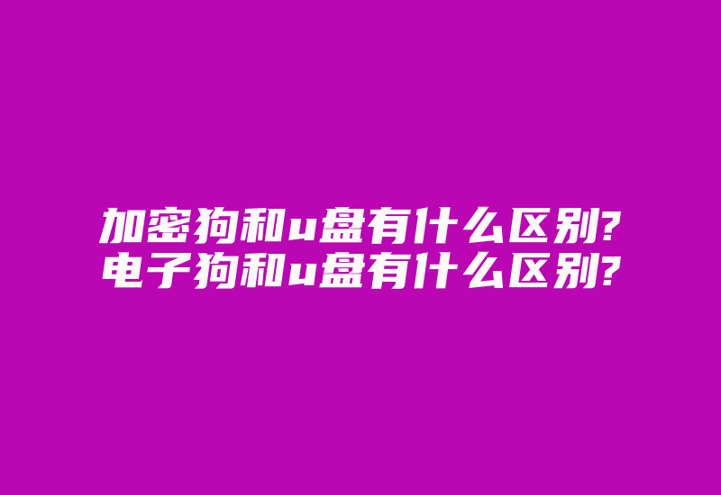 加密狗和u盘有什么区别?电子狗和u盘有什么区别?-加密狗模拟网