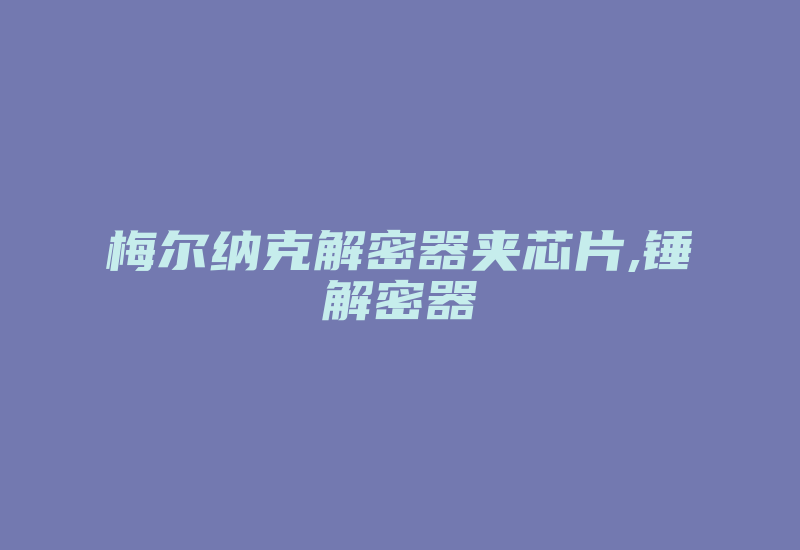 梅尔纳克解密器夹芯片,锤解密器-加密狗模拟网