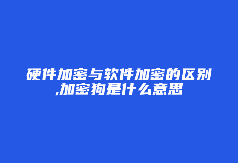 硬件加密与软件加密的区别,加密狗是什么意思-加密狗模拟网