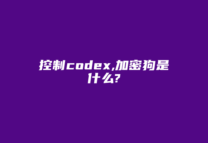 控制codex,加密狗是什么?-加密狗模拟网