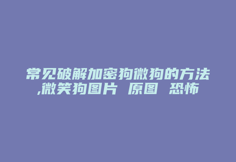 常见破解加密狗微狗的方法,微笑狗图片 原图 恐怖-加密狗模拟网