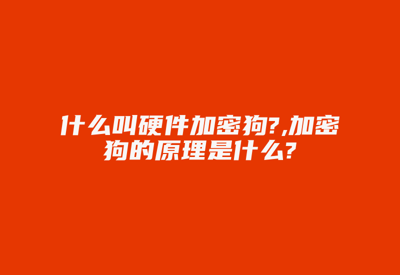 什么叫硬件加密狗?,加密狗的原理是什么?-加密狗模拟网