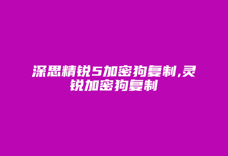 深思精锐5加密狗复制,灵锐加密狗复制-加密狗模拟网