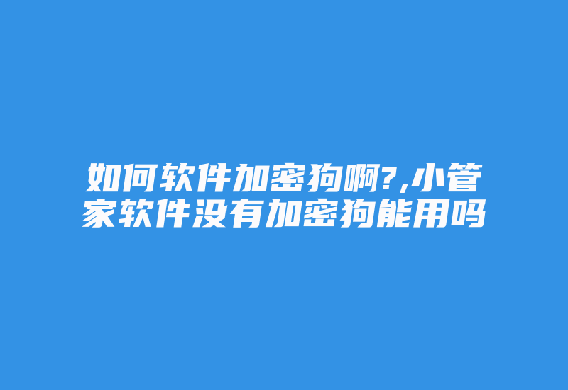 如何软件加密狗啊?,小管家软件没有加密狗能用吗-加密狗模拟网