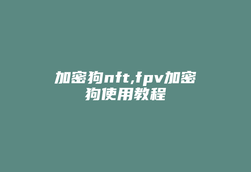 加密狗nft,fpv加密狗使用教程-加密狗模拟网