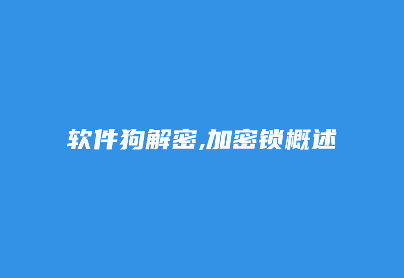 软件狗解密,加密锁概述-加密狗模拟网