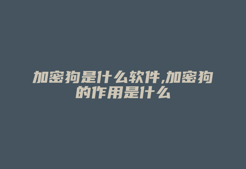 加密狗是什么软件,加密狗的作用是什么-加密狗模拟网