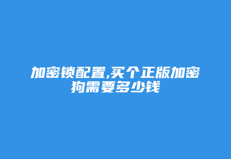 加密锁配置,买个正版加密狗需要多少钱-加密狗模拟网