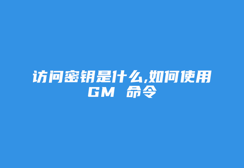 访问密钥是什么,如何使用GM 命令-加密狗模拟网