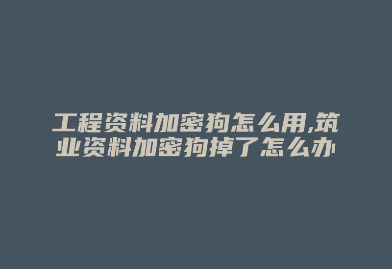 工程资料加密狗怎么用,筑业资料加密狗掉了怎么办-加密狗模拟网