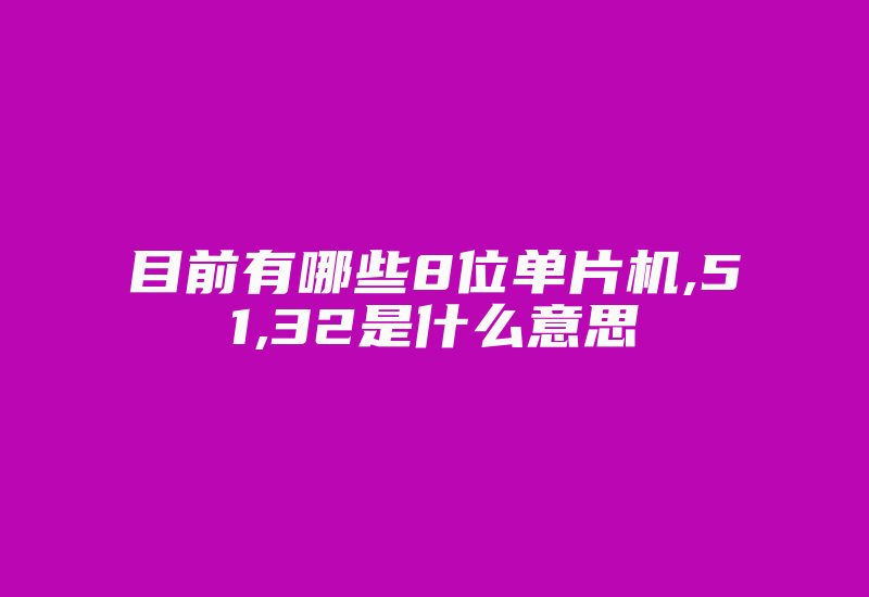 目前有哪些8位单片机,51,32是什么意思-加密狗模拟网