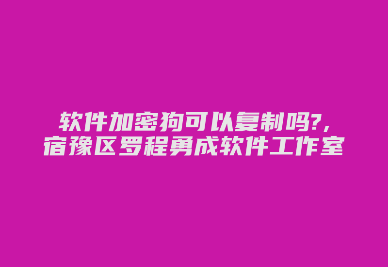 软件加密狗可以复制吗?,宿豫区罗程勇成软件工作室-加密狗模拟网