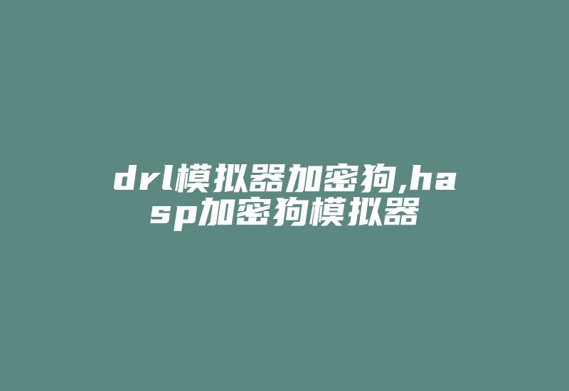 drl模拟器加密狗,hasp加密狗模拟器-加密狗模拟网